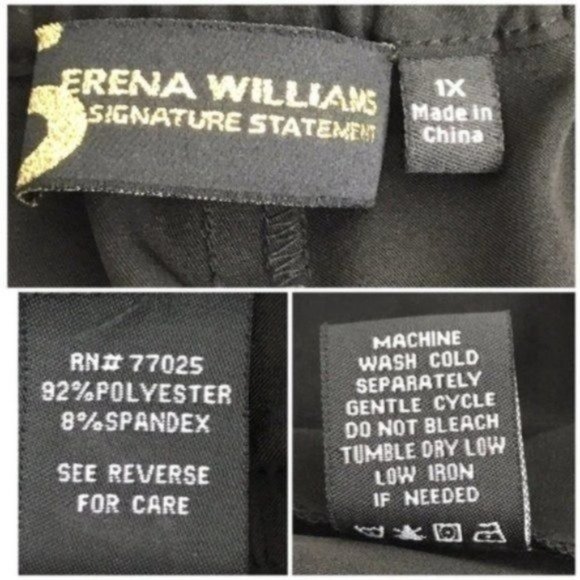 Serena Williams Signature statement black athletic pants size 1X - Picture 8 of 8